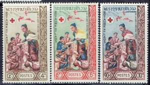 Laos, Scott #85-87; Intl Red Cross, MLH