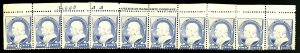 U.S. #212 MINT PL# STRIP OF 10 OG HR