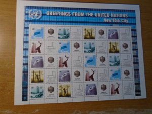United Nations  New York  #  982-86   MNH   Complete Sheet