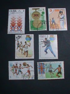 CUBA - SPORTS AND GAMES-7  OLD USED-CUBA STAMP-VERY FINE