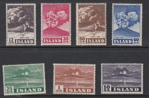 Iceland # 246-252, Hekla Volcano, Mint Hinged, 1/2 Hinged Cat.