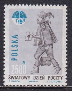 Poland 1993 Sc 3174 World Post Day Stamp MNH