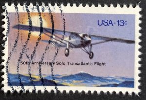 US #1710 Used - 13c 50th Anniversary Solo Transatlantic Flight [US31.5.3]