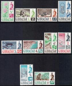 Gibraltar Scott 147/156 - SG160/169, 1960 Set to 1/- MH*