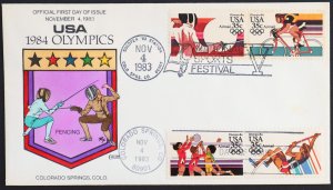 U.S. Used #C109-112 35c Olympics Air Mail Collins First Day Cover (FDC)