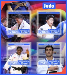 Stamps. Sports Judo 2021 year 1+1 sheets perforated Benin