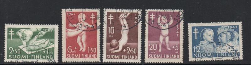 Finland Sc B82-86 19747 Anti TB Babies charity stamp set used