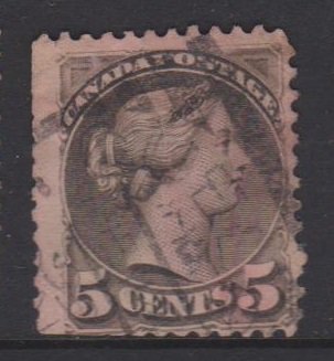 Canada Sc#38 Used - light pink stain to whole stamp