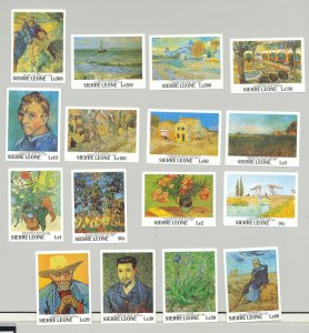 Sierra Leone #1365-1386 Van Gogh Art 16v & 6v S/S Imperf Proofs