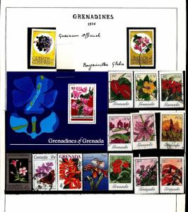 Grenada Grenadines Flowers Sheets M&U (50+Items) Au12747