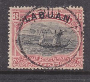 LABUAN, 1894 Malay Dhow, 8c. Pink & Black,perf. 13 1/2-14, used, cds. cancel.