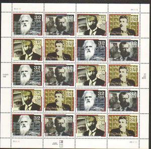 US #3061-64 Mint Sheet Pioneers of Communication 