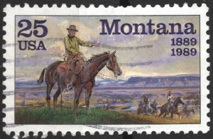 SC#2401 25¢ Montana Statehood Single (1989) Used