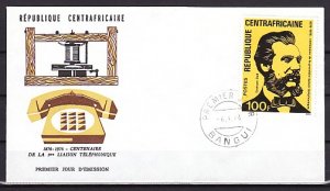 Central Africa, Scott cat. 248. G. Bell-Telephone issue. First day cover. ^