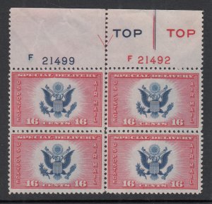 US CE2 Plate Block Type 1 MNH VF