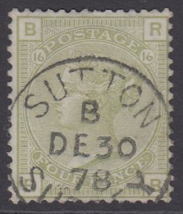 SG 153 4d sage-green plate 16. Superb used with an upright Sutton, Surrey...