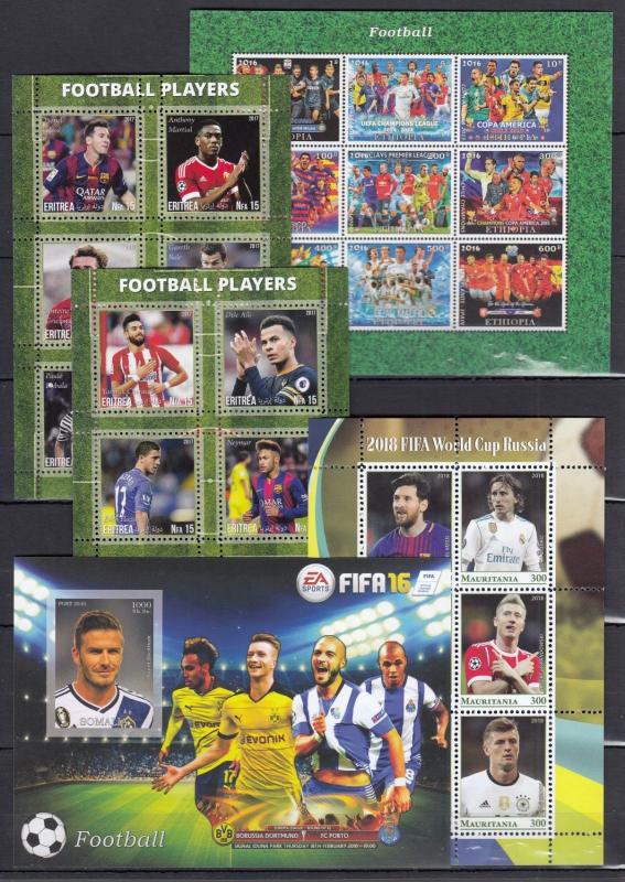  18diff pcs Sport Fußball spieler Weltmeisterschaft -  private Ausgabe/not MNH