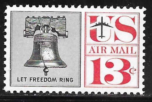 USA C62: 13c Liberty Bell, single, MNH, F-VF