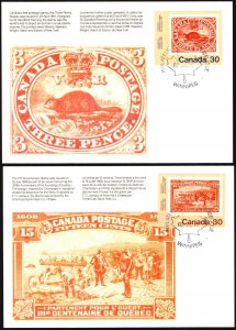 Canada 1982 Stamps on Stamps EXPO CANADA '82 5 MaxiCards Special Cancele...