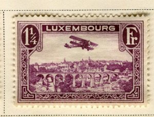 LUXEMBOURG; 1931 early AIRMAIL issue Mint hinged 1.25Fr. value