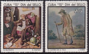 Sc# 1331 / 1332 Cuba 1968 Stamp Day complete set MNH CV: $4.50