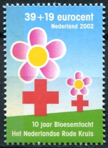 Netherlands Sc#B736 MNH, 39c+19c bl, grn & multi, Red Cross - 2002 (2002)