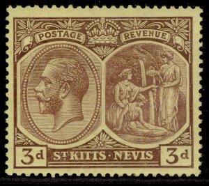 ST KITTS-NEVIS GV SG45a, 3d purple/yellow, M MINT.