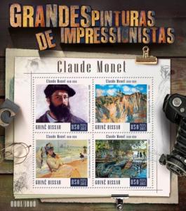 Guinea-Bissau - 2015 Claude Monet - 4 Stamp Sheet - GB15807a