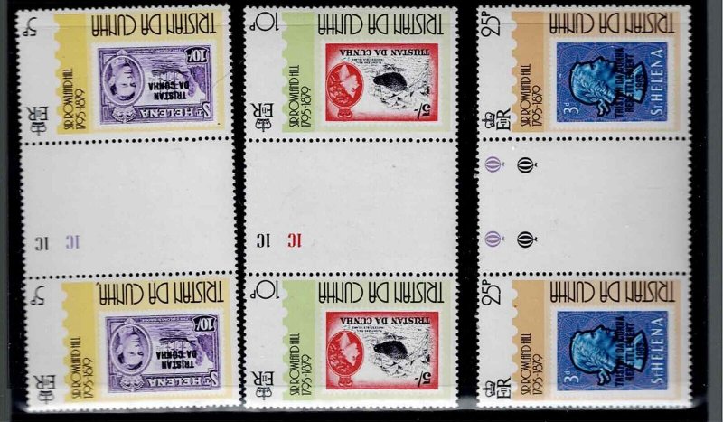 Tristan da Cunha Scott #260-62, Gutter Pairs 1979 Complete Set FVF MNH