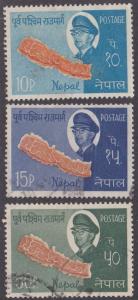 Nepal # 170-172, Map of Nepal, Used