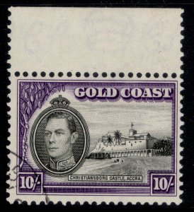 GOLD COAST GVI SG132, 10s black & violet, FINE USED. Cat £32.