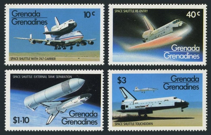 Grenada Gren 460-463, 464, MNH. Mi 470-473, Bl.59. Space Shuttle 1981. Lift-off.