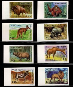 Unified Viet Nam Scott 1154-1161 NGAI  Imperforate animal set