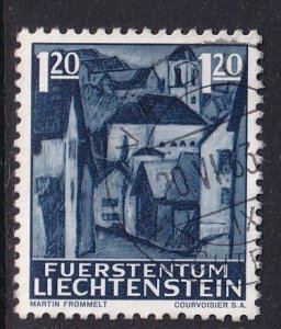Liechtenstein  #374  used  1962 view of Mauren 1.20fr