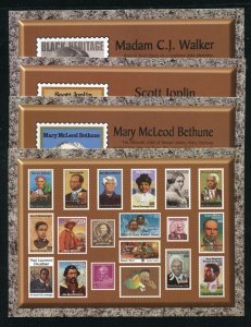 Black Heritage Stamp Series Volume One Complete 20 Maxi Postal Card Set MNH