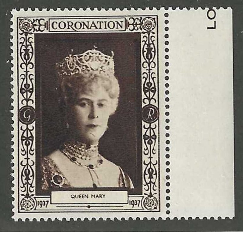 Great Britain:  Queen Mary, 1937 George VI Coronation, Poster Stamp