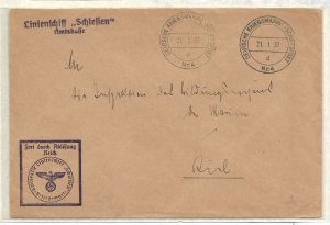 WW2: German Naval Feldpost: M-4 KMS Schlesien 1/21/1937 (54699)