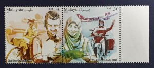 MALAYSIA 2021 World Post Day Honoring Our Past Celebrating Our Future 2V set MNH