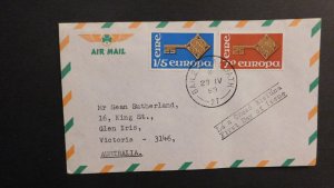 1968 Ireland Airmail First Day Cover FDC Baile Afha Cliath Dublin to Australia