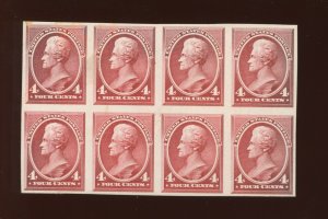 215P4 Jackson Plate Proof on Card Block of 8  Stamps (Stock 215 By172)