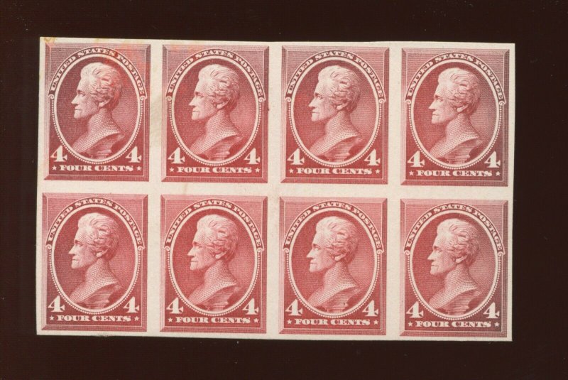 215P4 Jackson Plate Proof on Card Block of 8  Stamps (Stock 215 By172)