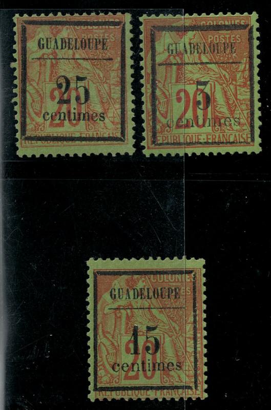 Guadeloupe 1889 SC 3-5 Mint SCV $70.00 Set