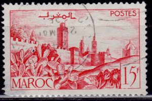 Morocco, French Maroc, 1947-49, Walled City, 15fr, sc#246, used