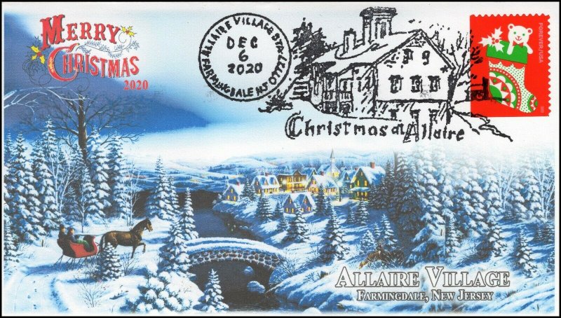 20-275, 2020, Allaire Village, Event Cover, Pictorial Postmark,Christmas,