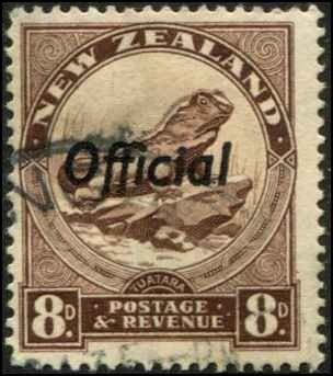 New Zealand SC# O68B Lizard  o/p Official SCV $20.00 Used