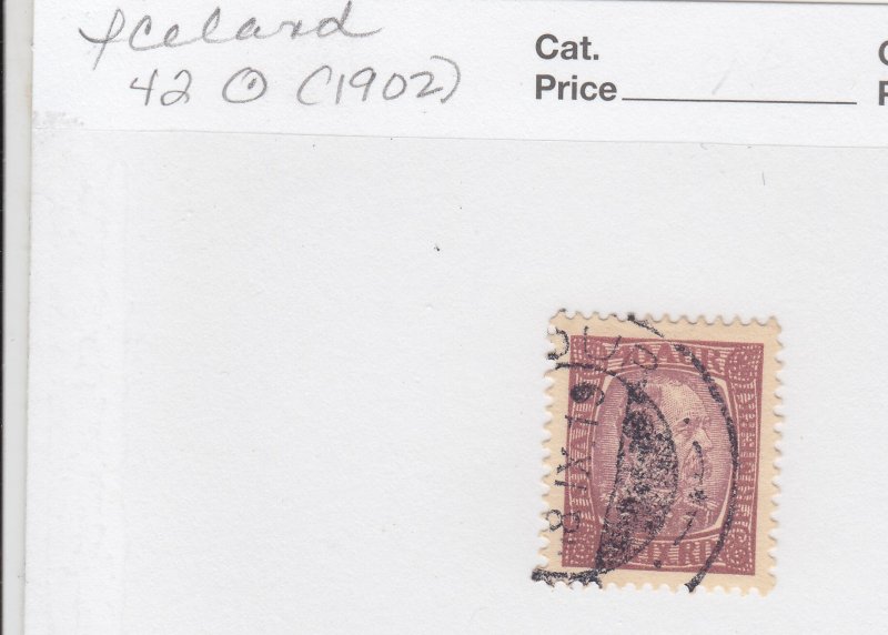 J29078, 1902 iceland used #42 king