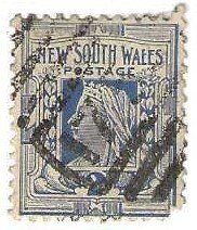 New South Wales 99, used, 1897,  corner fault, (a410)