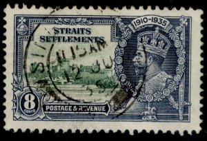 MALAYSIA - Straits Settlements GV SG257, 8c green & indigo, FINE USED.