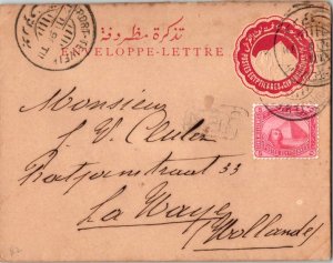 Egypt 5m Pyramid and Sphinx on 5m Pyramid and Sphinx Letter Sheet 1898 Port-T...