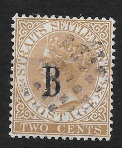 BRITISH PO IN SIAM SG14 1882 2c BROWN USED